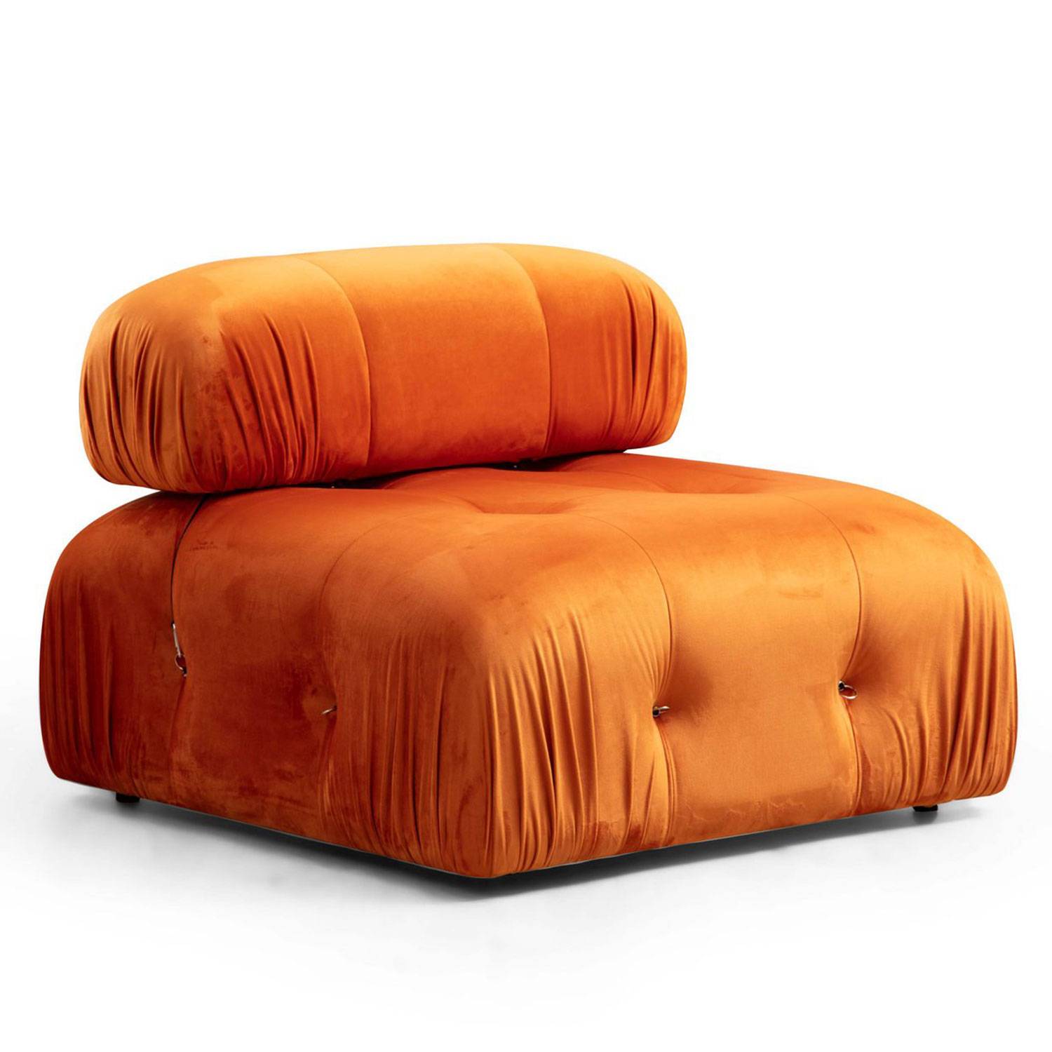 Nourhane Velvet Orange fauteuil of 1-zits module