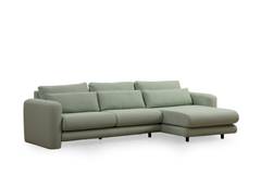 Harpie sofá de esquina derecha Bouclette tela Verde