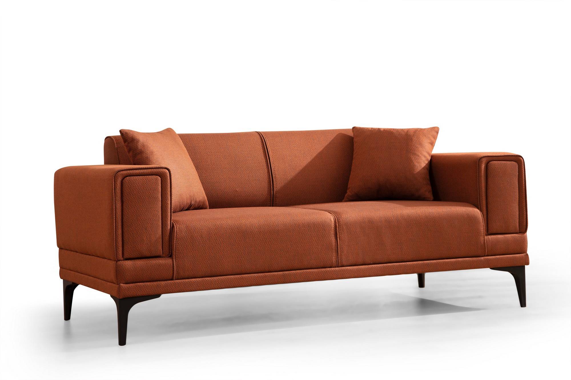 2-Sitzer-Sofa Vertice Stoff Canvas Ziegelrot