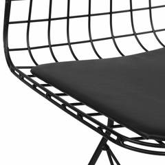2er-Set Donin-Stühle aus Metall und schwarzem Kunstleder