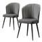 Set di 2 sedie Iria in velluto grigio e metallo nero