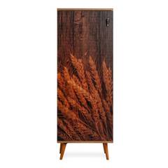 Schrank 1 Tür und 8 Einlegeböden Arat H136cm Holz Motiv Weizenkörbe