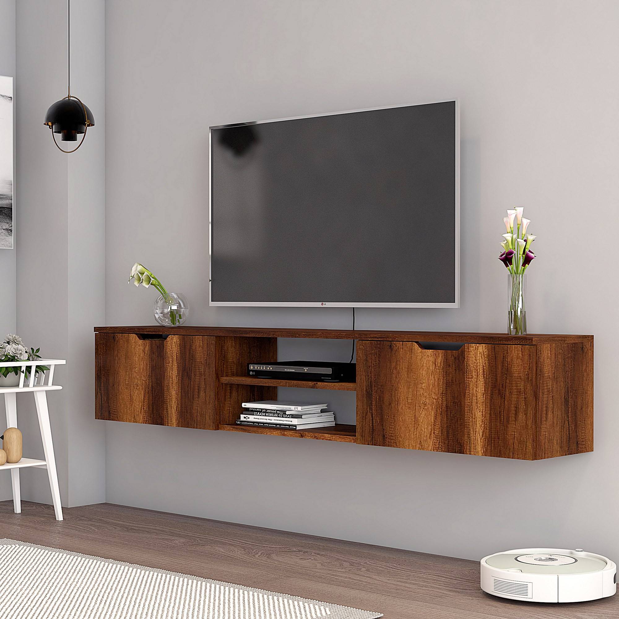 Isaiah Wand TV-meubel L160cm Donker hout