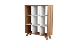 Latar boekenplankL90xH104cm Natuurlijk hout en wit