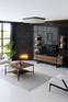 TV-meubel, 2 wandplanken en salontafel Aros Donker hout en zwart metaal