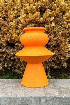 Vaso design Cantic H20cm Ceramica Arancione