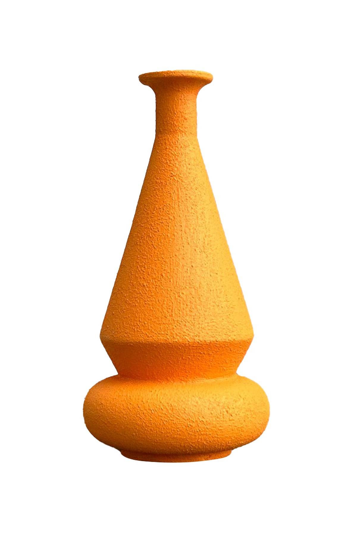 Vaso design Marvo H25cm Ceramica Arancione