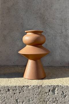Vaso design Cantic H20cm Ceramica Marrone chiaro