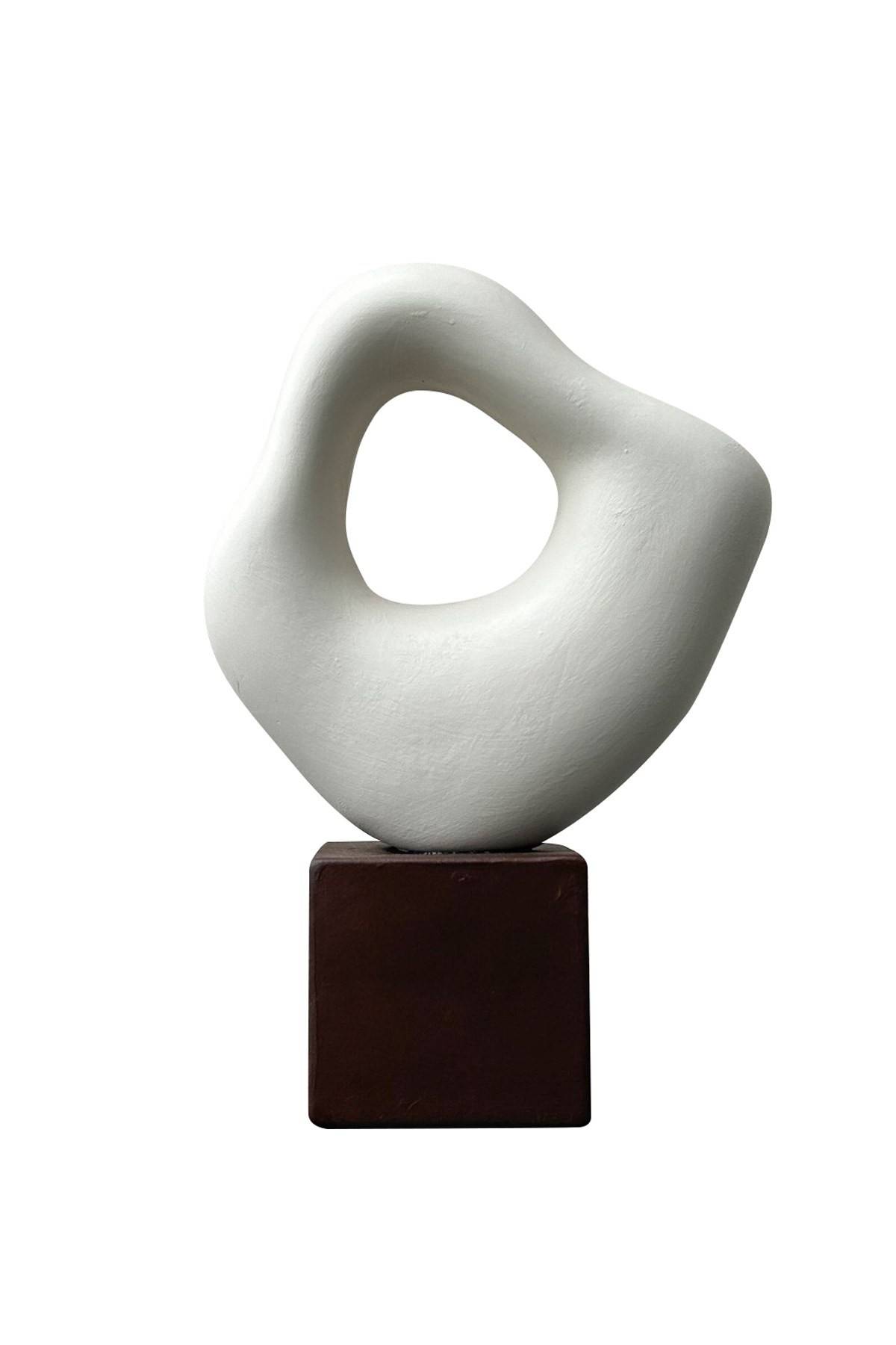 Escultura abstracta de interior Mizar L30xH30cm Cerámica Blanca