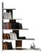 Vitter Bücherregal B121,8cm Weiß und Dunkles Holz
