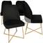 Set von 4 Design-Stühlen Kymish Metall Gold und Samt Schwarz