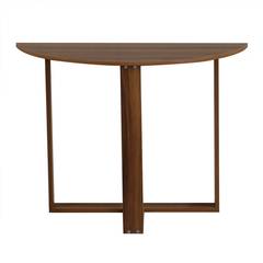 Table console demi-cercle Arothos L106cm Bois foncé