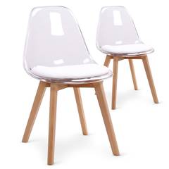 Set van 2 Scandinavische Bovary Plexi Witte stoelen