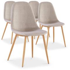 Set van 4 Scandinavische stoelen Gao Stof Beige