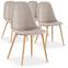 Gao Set mit 4 skandinavischen Stühlen Stoffbezug Beige