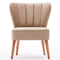 Sessel im skandinavischen Stil Wapedale Velours Cremeweiß
