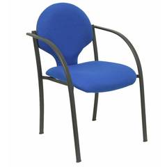 Lot de 2 chaises de conférence empilables Salim Tissu Bleu