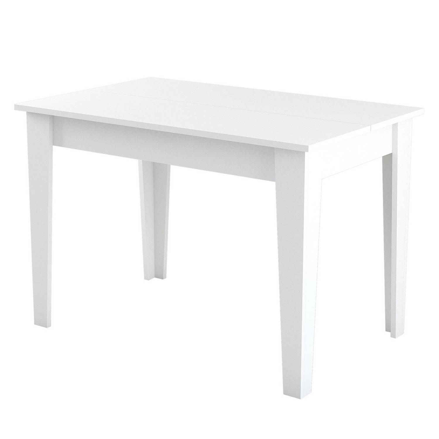 Table de salle à manger avec rangement Fiorita 100cm Blanc