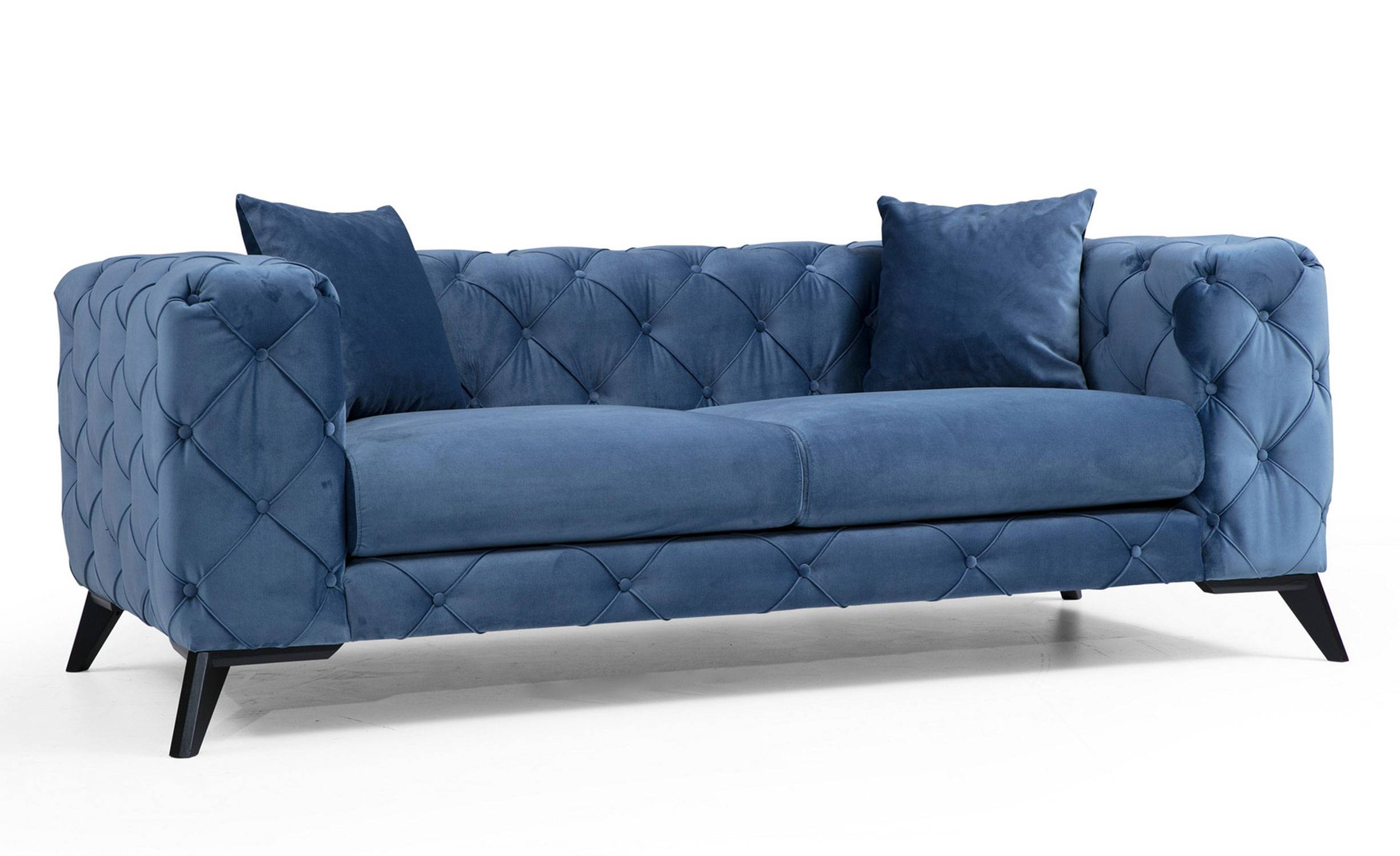 2-zits gestoffeerde sofa Alykes Fluweelblauw