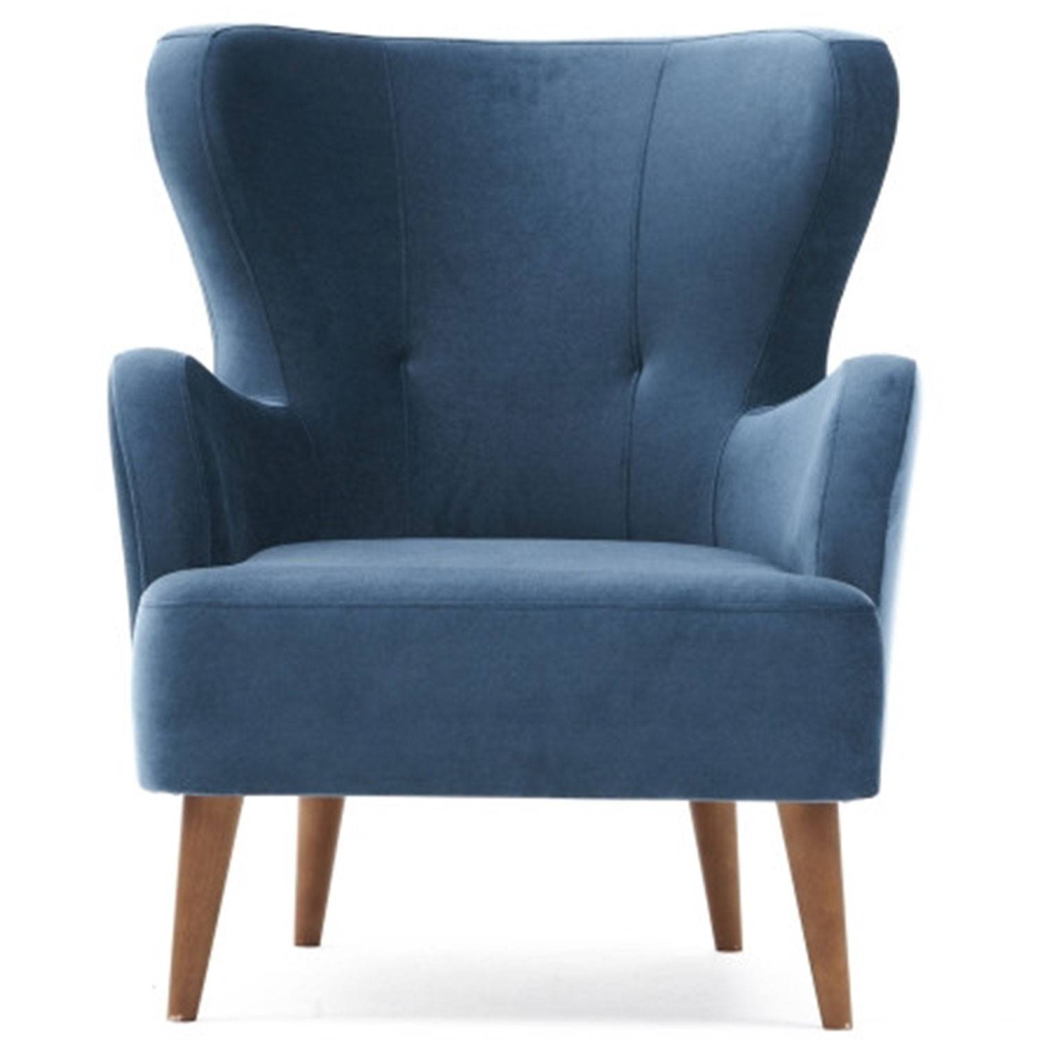 Klassischer Sessel Goat Velours Blau