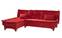 Sofá cama esquinero de terciopelo rojo Lefkadao, izquierda