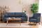 Conjunto de sofá convertible 3 plazas con almacenaje y sillón Occimis Tejido azul oscuro