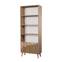 2-türiges Bücherregal Khalima 75x198cm Arabeskenmuster Naturholz und Beige