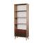 Khalima 2-deurs boekenkast 75x198cm Natuurlijk en rood hout