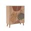 Sideboard Kaviny B95xH111cm Holz Abstraktes Muster Grün, Gelb und Braun