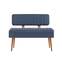 Molva asiento banco tapizado con respaldo L105cm Madera oscura y tela azul oscuro