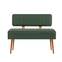 Molva asiento banco tapizado con respaldo L105cm Madera clara y tela verde oscuro