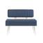 Molva asiento banco tapizado con respaldo L105cm Madera blanca y tela azul oscuro