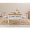 6-teiliges Esszimmerset mit ausziehbarem Tisch Iridus Weiß und helles Holz
