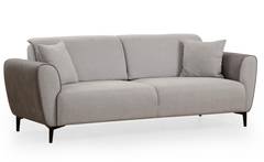 Sofá cama de 3 plazas de estilo neo-retro Tejido de bucles de terciopelo gris suave y efecto imitación