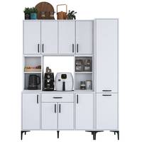 Küchenbuffet 10 Türen, 5 Nischen und 1 Schublade Ariane B160cm Weiß