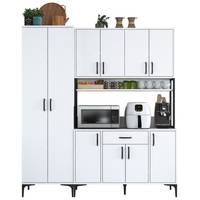 Buffet de cuisine 10 portes, étagère et tiroir Ariane L180cm Blanc