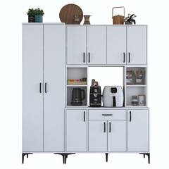 Küchenbuffet 10 Türen, 5 Nischen und Schublade Ariane L180cm Weiß