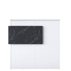 Comptoir de réception Luxar L110cm Blanc et Effet marbre Noir