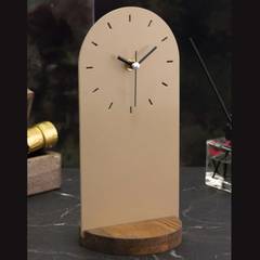 Reloj de sobremesa Lullye L12xH25cm Marrón claro y madera oscura