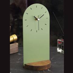 Orologio da tavolo Lullye L12xH25cm Verde e legno scuro