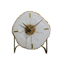 Reloj de sobremesa de diseño Galazi L18xH20cm Oro y blanco