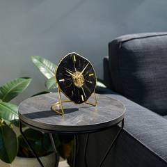 Reloj de sobremesa de diseño Galazi L18xH20cm Oro y negro