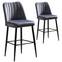 Set van 2 Sero stoelen van grijs fluweel en zwart metaal