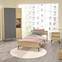Chambre à coucher Tossa avec lit 90x190cm et 2 meubles Chêne clair et Anthracite