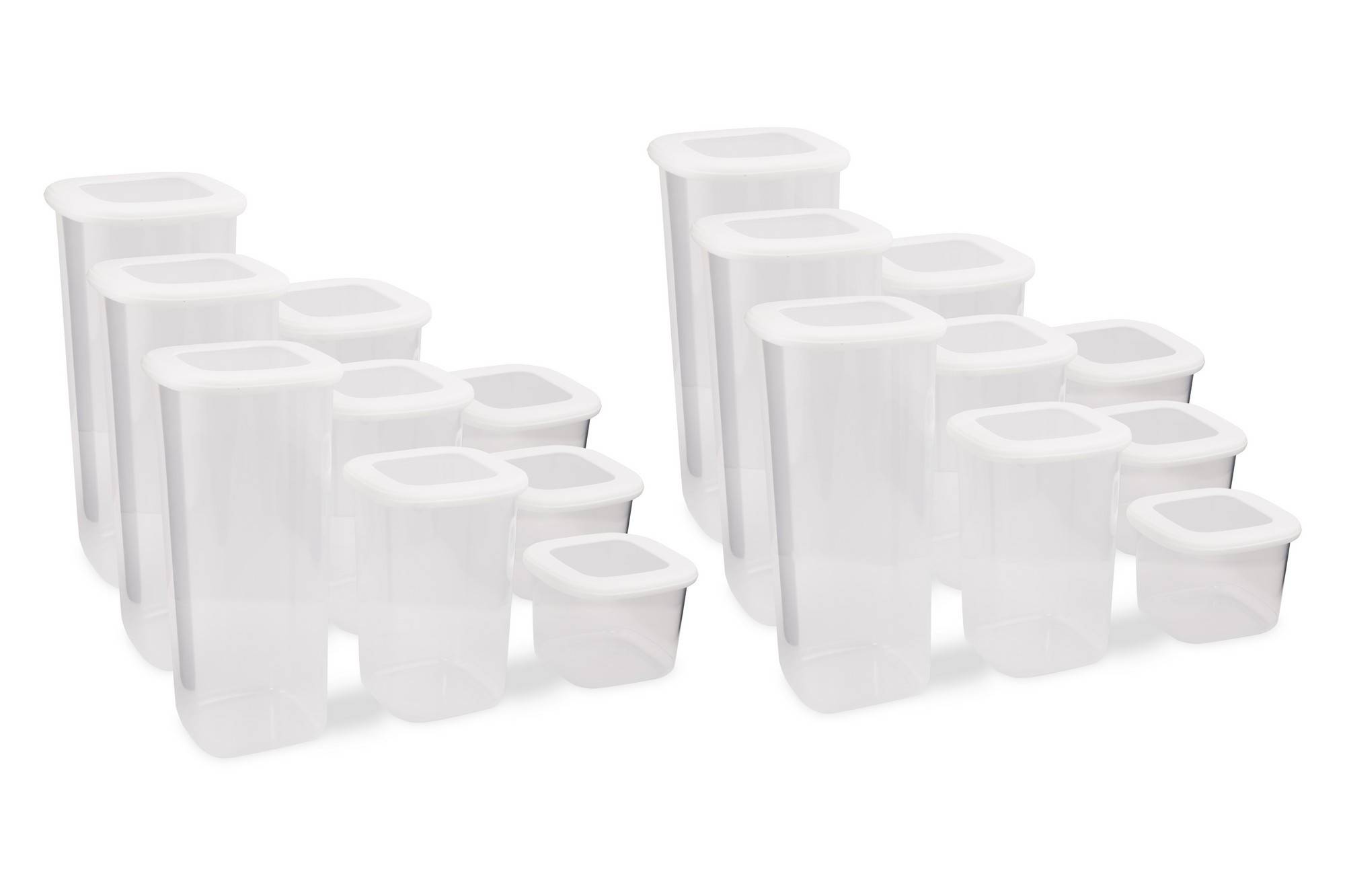 Set aus 12 Vorratsdosen 3 Größen Vezan Weiß transparent