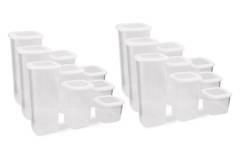 Set van 12 Vezan 3-dimensionale opbergdozen Transparant wit