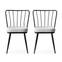 Set van 2 Gino stoelen van zwart metaal en grijs fluweel