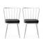 Set van 2 Gino stoelen van wit metaal en zwart fluweel