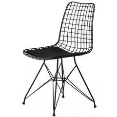 Set van 2 Arkitek stoelen van metaal en zwart leer