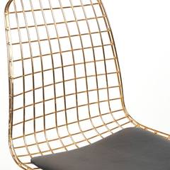 Set van 2 Arkitek moderne stoelen Goud Metaal en Zwart Leder